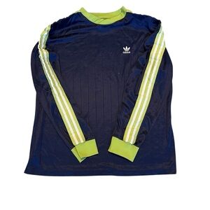 Vintage 1990s Adidas Striped Long Sleeve Soccer Jersey Size XL Made in USA